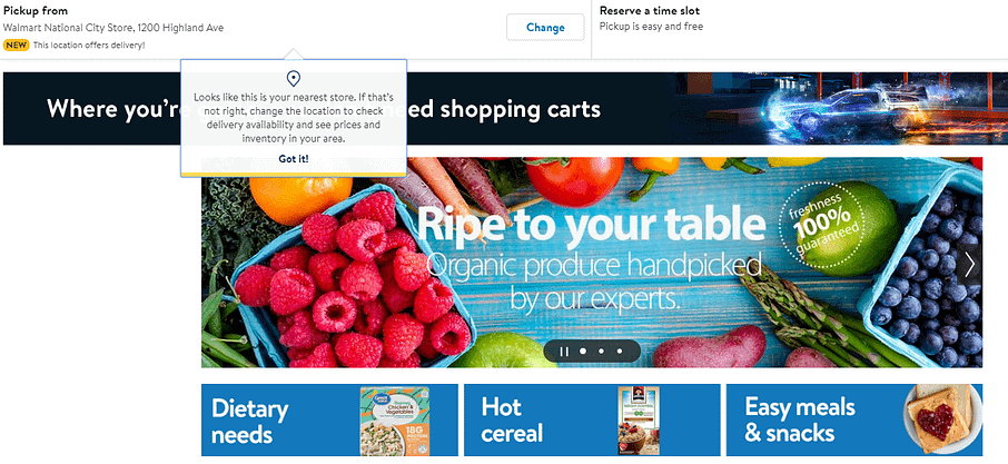 walmart ecommerce cpg grocery pickup