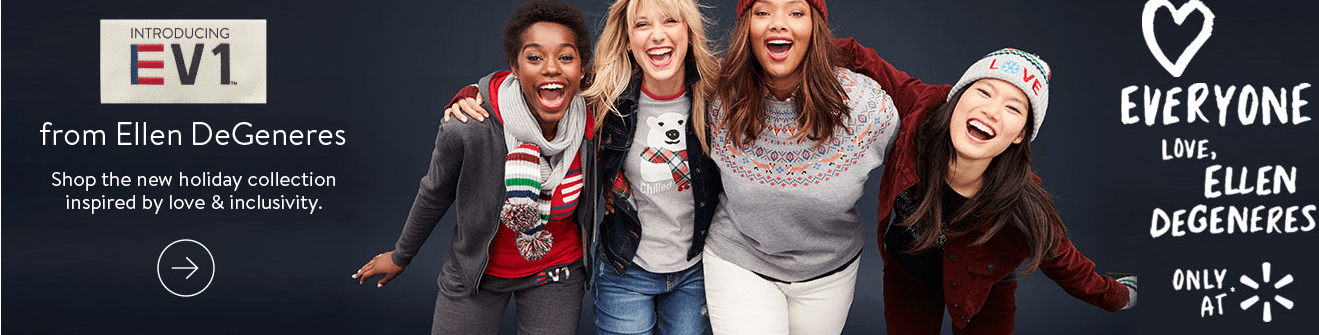 walmart apparel ellen degeneres clothing line ev1
